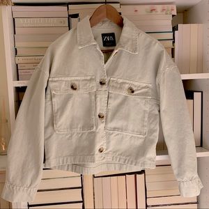 Zara Seafoam Jean Jacket